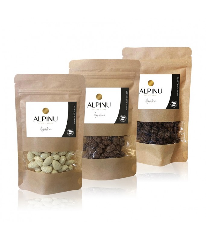Pack de 3 Bolsas de almendras con chocolate  - Alpinu